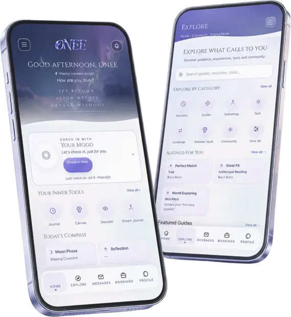 The ONEE platform on two phones